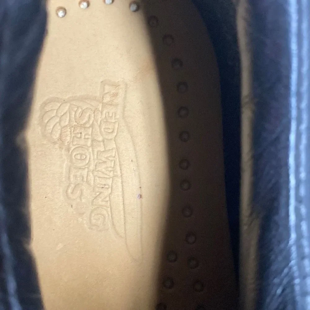RED WING Steel Toe Slip-On Electrical Hazard Black Leather Loafer Size 8